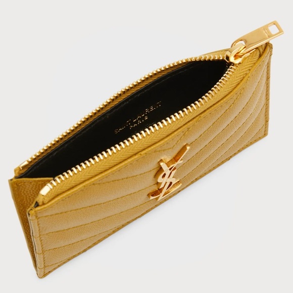 Zip Fragments YSL Monogram Pouch Card Case Wallet - Picture 2 of 15